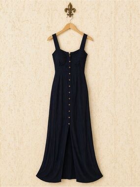 Free People beach ribbed stretch lounge button dress S